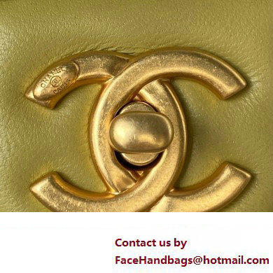 Chanel Lambskin  &  Gold-Tone Metal small flap bag yellow AS4231 2023